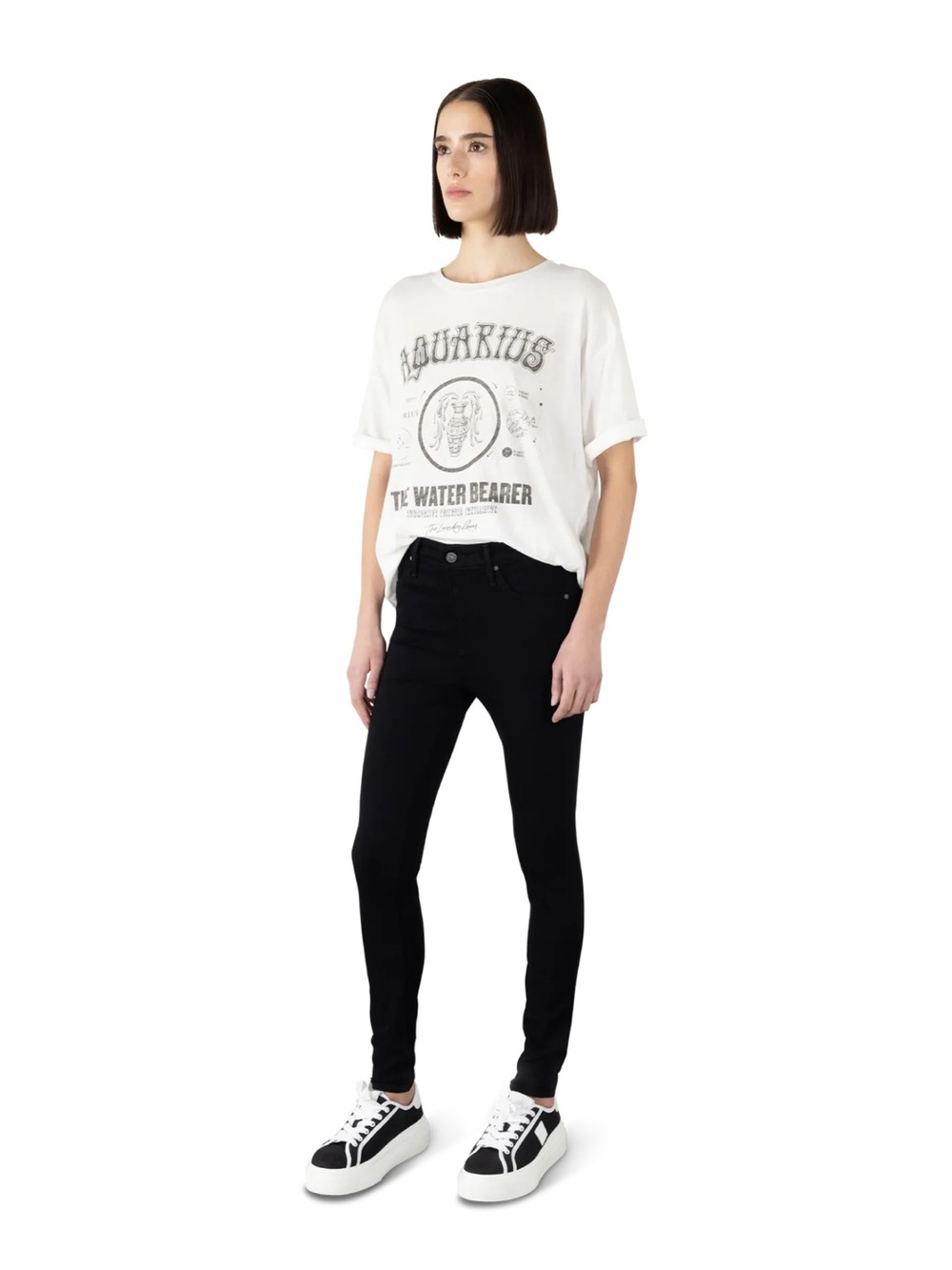 🟣 BOGO! Women's AG High-Rise Farrah Skinny Black Jeans